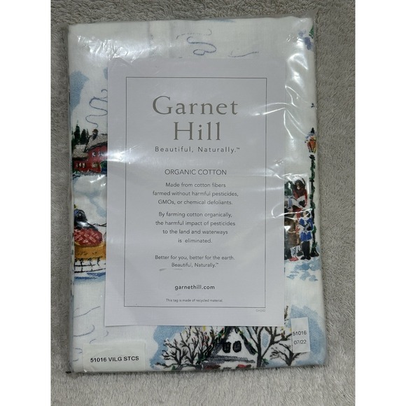 Garnet Hill Other - NEW Garnet Hill 2 Standard Pillowcases 100% Cotton Holiday Winter Ice Skate Sled